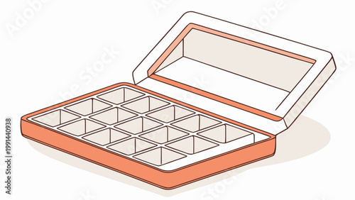 Empty partitioned plastic storage box for small components