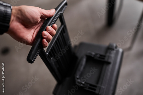 Cuadro en lienzo Protective hard-shell carry-on case designed for secure transport of sensitive equipment during air travel