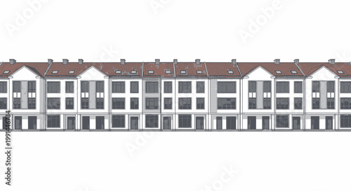 Modern Townhouses Exterior Row Architecture Residential Buildings