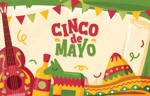 A colorful cinco de mayo celebration with traditional mexican elements