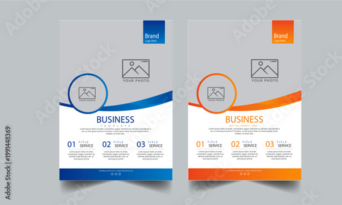 Business flyer design template with 2 color design concept layout	