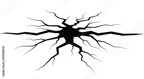 Abstract black silhouette resembling a fractured or broken figure