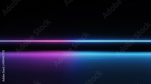 Abstract neon line glowing blue and purple against a dark background