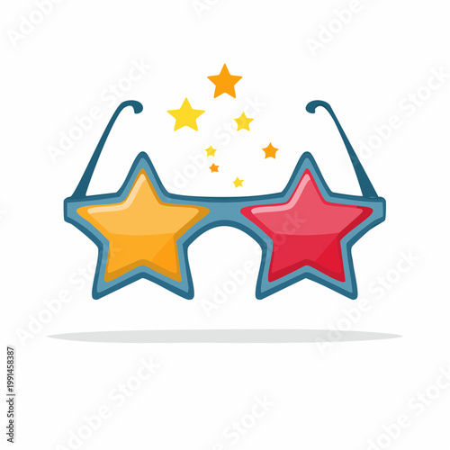 Star-shaped novelty glasses with stars