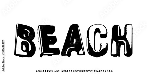 Beach Fonts, playful mosaic display font with colorful segmented shapes, perfect for posters, kids design, and creative branding.vector design