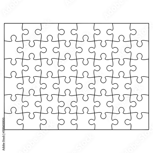 Abstract puzzle style pattern art and decorative silhouette elements