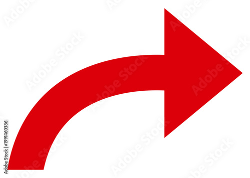右向きの赤い矢印のイラスト