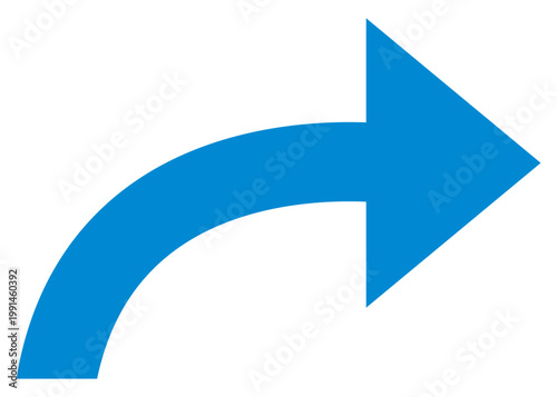 右向きの青い矢印のイラスト