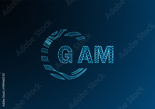 Foto GAM low poly letter logo vector design