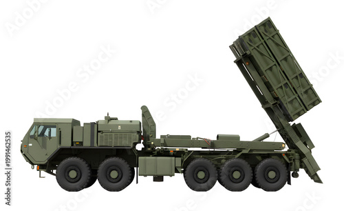 A launcher on a MKR18 LVSR truck, which can potentially carry up to 24 missiles