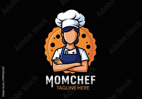 Female Chef Mascot Logo Design - Professional Woman Cook with Chef Hat and Apron for Restaurant, Catering, and Bakery Branding