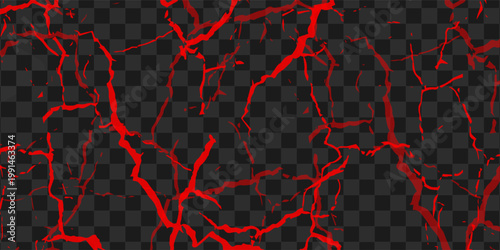 Ground cracks, breaks on land surface from earthquake isolated on transparent background. Vector realistic set of fissure in ground, crevices from disaster or drought, black fractures top view