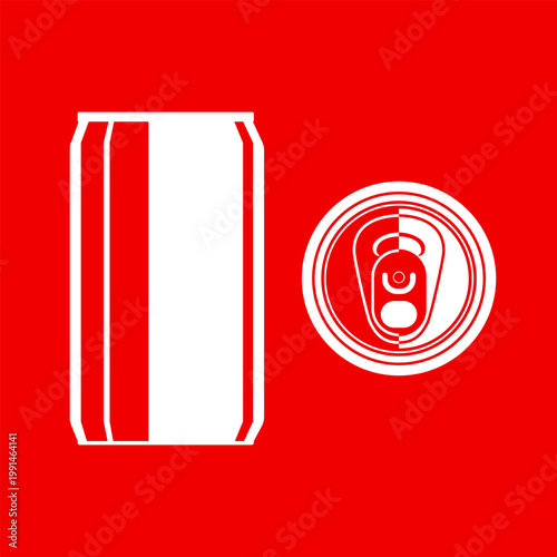 Monochrome stylized image of metal can