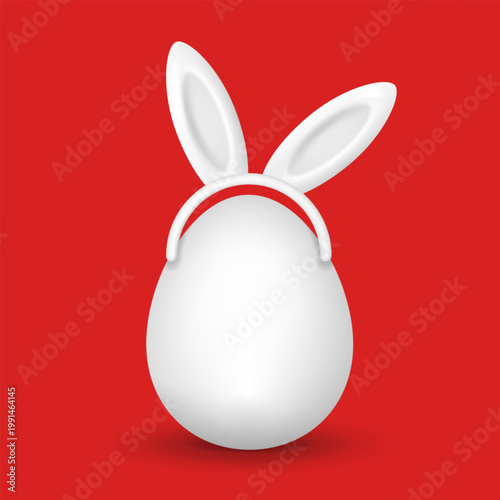White egg and rabbit ears headband