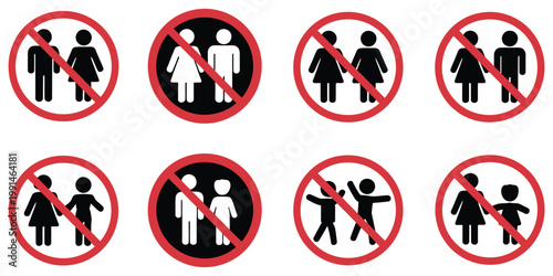 Children not allowed vector sign, prohibition symbol with child figure, restricted access icon, safety warning and regulation signage, no children entry concept, public safety and hazard prevention