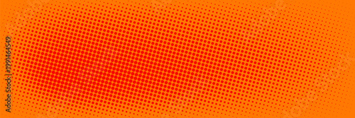 Dots halftone orange color pattern gradient texture with technology digital background. Dots pop art comics with summer background. vector ilustration