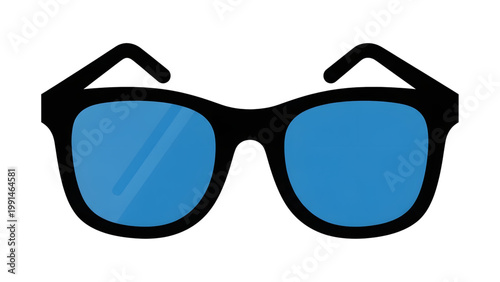 Black sunglasses with blue lenses fashion eyewear
