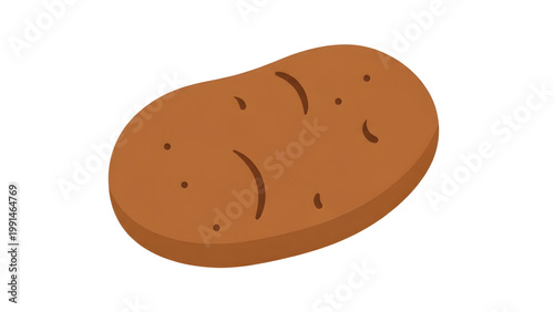 Brown cookie with cracks on surface isolated on white background