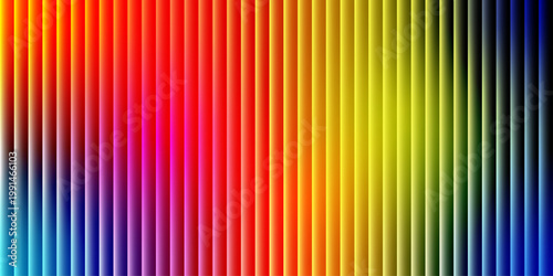 Abstract gradient background with vibrant colors blending seamlessly in a modern and dynamic design. Abstract vibrant neon rainbow gradient background with glowing vertical light lines. 