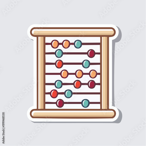 Cartoon Abacus with Colorful Beads