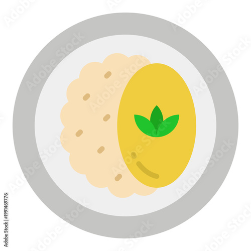 Khichdi with Ghee and Coriander in Bowl