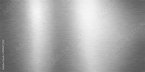 Polished silver brushed metal texture background with a shiny industrial stainless steel plate surface and grey metallic aluminum pattern