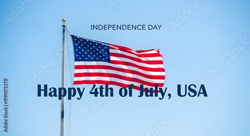 American flag waving on independence day a patriotic celebration