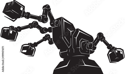 Black camel silhouette with ornate tent, desert animal vector icon