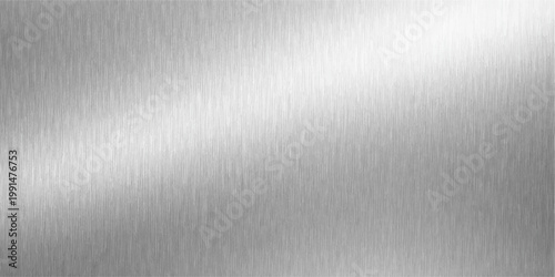Brushed metal plate texture with a shiny silver stainless steel surface and grey aluminum material pattern for a metallic background wallpaper backdrop