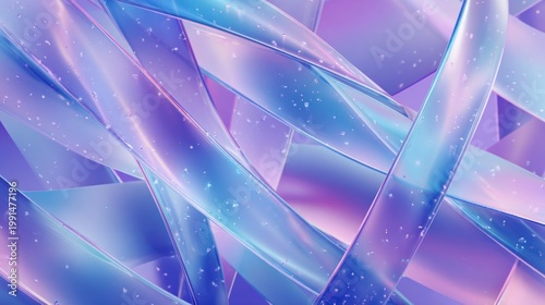 Abstract iridescent ribbons soft pastel colors with vector graphic