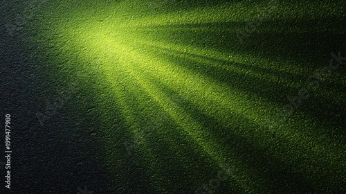 Abstract green light rays on dark background design element