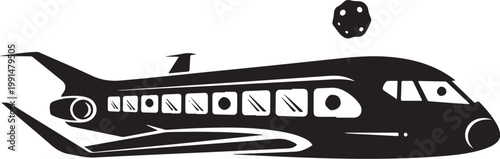 Luxury yacht, mega yacht, boat, vessel, nautical, black and white, vector illustration, ship, sailing, maritime