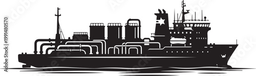 Luxury yacht, mega yacht, boat, vessel, nautical, black and white, vector illustration, ship, sailing, maritime