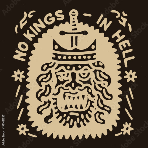 Funny vintage quote featuring a lion king design with a sword, perfect for t-shirt prints that make a statement