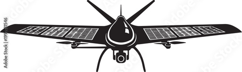 Drone, black drone, solar drone, vector drone, aerial vehicle
