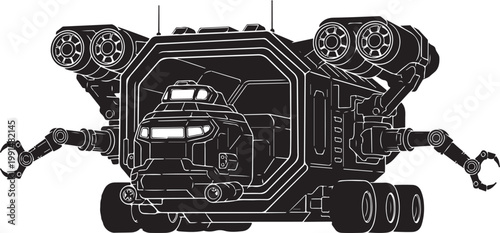 Robotic spacecraft, futuristic vehicle, sci-fi machine, mechanical robot