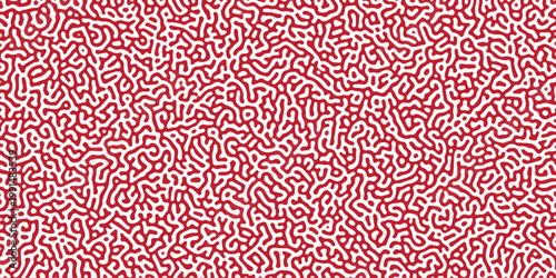 Abstract Reaction-diffusion or Turing pattern natural texture, in a coral light red colour scheme. Linear design with biological shapes. Organic lines in memphis. abstract turing organic wallpaper.	