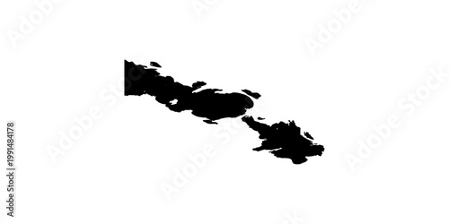 A minimalist silhouette of the Samoa archipelago. Capturing the essence of Pacific island geography.