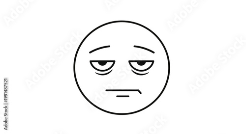Disappointed face, sad emoticon, unhappy expression, vector icon