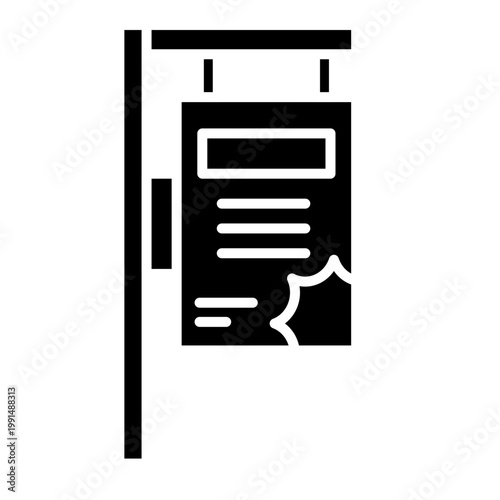 Restaurant Menu Sign on Pole Icon