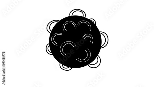 Sun Flare, black isolated silhouette