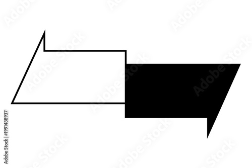 Black arrow banner icon illustration