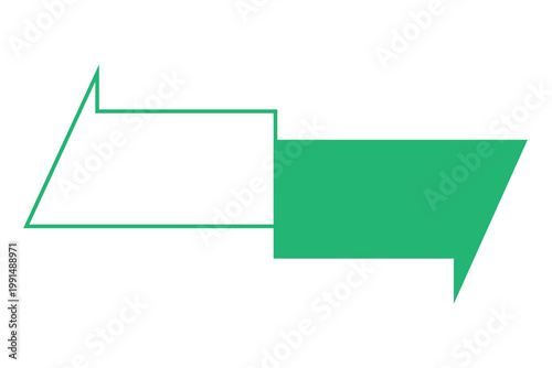 Green arrow banner icon illustration