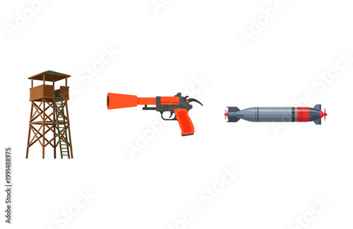 Comprehensive vector collection featuring security, weaponry, and explosive devices