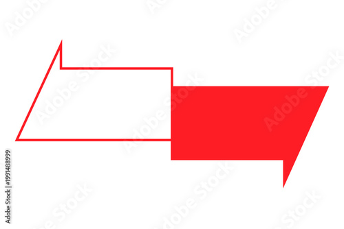 Red arrow banner icon illustration