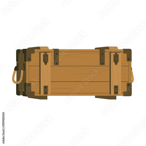 Vintage wooden storage crate, a sturdy container for safekeeping valuable items