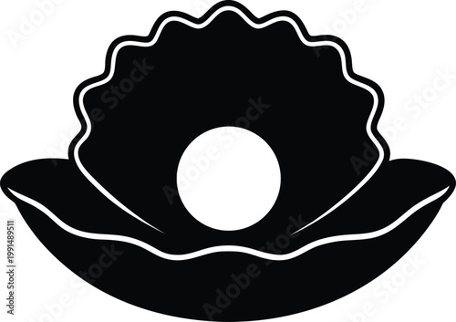 Open oyster shell pearl design 