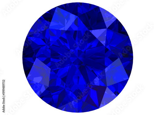 Dazzling Blue Crystal Gem, Mesmerizing abstract geometric pattern of a brilliantly cut blue crystal gemstone. Perfect for luxury, premium, and high-end design projects.