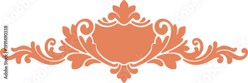 Elegant Peach Floral Damask Ornament