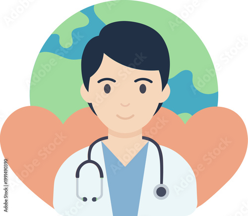 Male Doctor Global Healthcare Icon